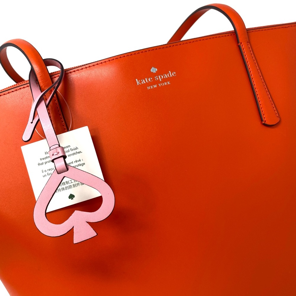 Kate ♠️Spade Large Women’s Tote Zina Leather Coral - Picture 5 of 10